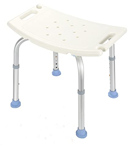 Tubiaz Duschhocker Duschstuhl für Senioren, Anti-Rutsch Badhocker Höhenverstellbar 35-55cm, Aluminium Badsitz Belastbar bis 136 kg fur Alten und Schwangere