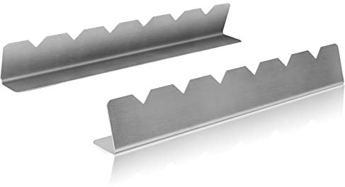 Kabob Skewers Rack Set of 2, Stainless Steel Skewers Holder with 6 Notch Compatible with Wood, Bamboo, Round, Metal, Flat Skewers for Grilling, BBQ Grilling Accessories (Pouch Included)