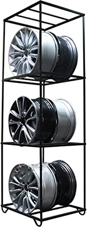 CMYUN Reifenregal Schwarzes 3-stöckiges Reifenregal, Multi Reifenspeichersystem aus Metall, für Haus, Landschaft, Garage, Geschäft, Unterstützt 300 Kg/ 660 Lbs