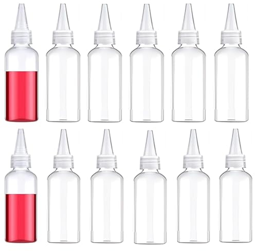 VZUHSW Bottiglie di plastica e Bottiglie da spremere per condimenti, in plastica Non tossica, 12pcs da 20ml e 15ml, erogatori contagocce per liquidi e lozioni, per da Viaggio