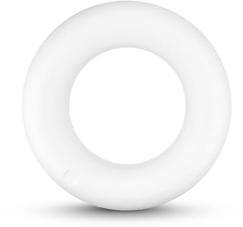 Netuno 5 Stück Styropor Flachring 25 cm halber Reifen Polystyrol Kranzrohling rund für Kränze DIY Basteln Advent Weihnachten Osterdeko Blumenkranz Türkranz Schaumkranz Dekoration