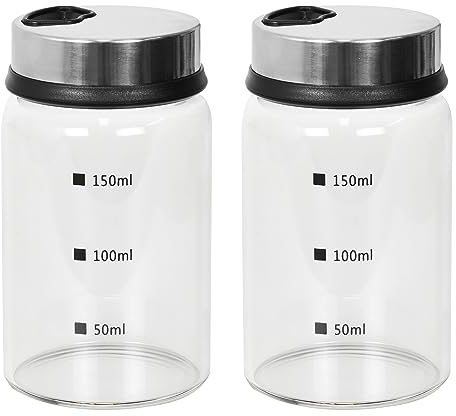 Glass Salt and Pepper Shaker Set - 150ML Spice Jars for Salt, Pepper, Spices and Seasonings