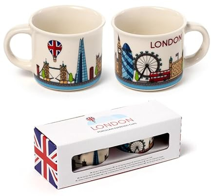 Puckator London Icons London Skyline Set of 2 Porcelain Espresso Cups
