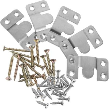 Operitacx 4paia Gancio Bloccaggio Per Carichi Pesanti in Acciaio Inossidabile Staffa Filo Per Mobili Supporto Parete Con Gancio Per Telaio Staffa Per Montaggio Parete