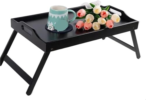 Plateau De Lit 1 pièce Petit Bureau Pliable et Simple for Chambre ou Salon, avec Support de Lecture Multifonctionnel