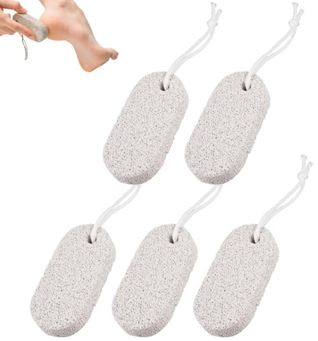 5 Piezas Piedra Pómez Natural para Pies 9 x 4.5 cm, Piedra Pomez para Pies, Color Gris, Herramientas de Pedicura de Lava Eliminar la Piel Muerta, Exfoliación Natural Lima Eliminar la Piel