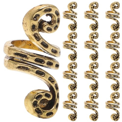 JOINPAYA 20pcs Zinc Alloy Spiral Hair for Braids Dreadlocks Accessories Braid Jewelry Decorative Rings for Women