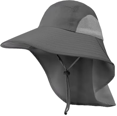 Gorra Nuca Unisex UPF 50+, Sombrero de Sol ala Ancha con Protector de Cuello-Nuca, Gorra Sahariana Hombre Mujer, Sombrero para el Sol Resistente al Agua, Pesca Trekking Senderismo Playa