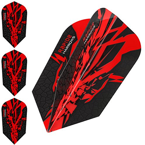 Harrows Rapide X Dart-Flights, 100 Mikron, schmal, 10 Sets (30 Stück) (rot)