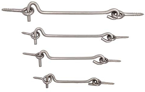 T::A 5 Stück 140 mm Sturmhaken Edelstahl V2A Inox rostfrei Türhaken Öse Haken Tor Tür Sicherung