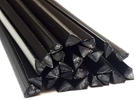Alambre de soldadura de plástico PP T40, 4 mm, triangular, negro, 25 varillas