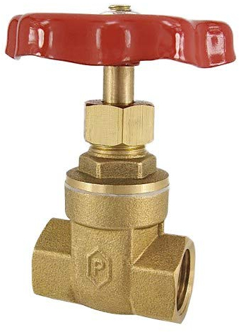 Heizungs-Muffenschieber aus Messing DN 50-2 mit rotem Metallhandrad Heizungsschieber Absperrschieber geeignet für Heizung und Brauchwasser mit vollem Durchfluss