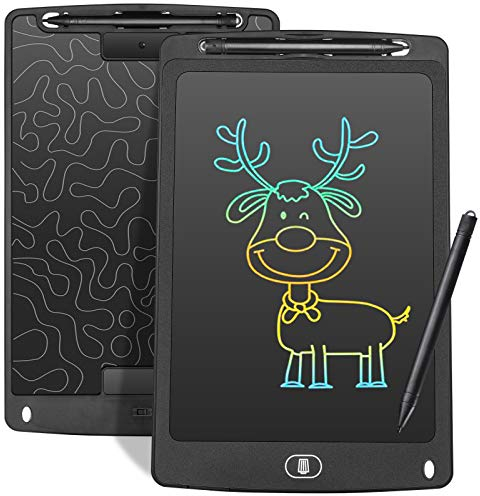 Czemo Bunte Schreibtafel LCD 10Zoll,Elektronisches LCD Schreibbrett Digitales Zeichenbrett,Grafiktabletts Schreibplatte, Kinderspielzeug Erwachsene Geschenke (Schwarz)