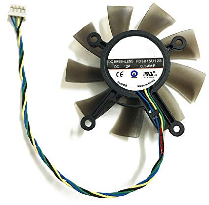 Ocobudbxw Radiatore del Computer 75MM FD8015U12S DC12V 0.5AMP 4PIN Ventola di Raffreddamento per GTX 560 GTX550Ti HD7850 Ventole di Raffreddamento della Scheda Video Grafica