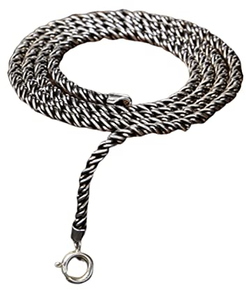 ANAZOZ Halskette 925 Silber Herren 50 cm, Kette Ohne Anhänger Männer Weizenkette Silber 1mm Breit