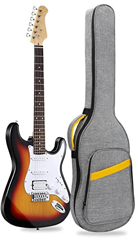 HOHIYO Electric Guitar Bag 39 40inch Electric Guitar Gig Bag 7MM Thick Padded Guitar Case Waterproof Neck Protector Pillow Pad Electric Guitar Bag Soft Guitar Case Gray