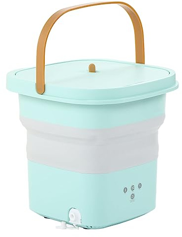 Mini Lavadora Plegable con Enchufe de Salida, Minilavadora Rosa para Dormitorio, para Acampar Al Aire Libre (Enchufe de la UE)