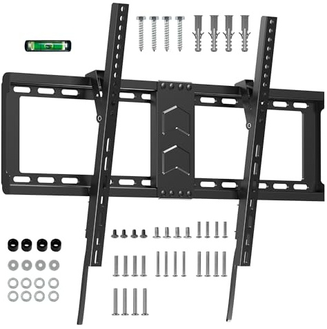 TV Wall Bracket for 37-82 inch, Tilt Wall Mount with Adjustable Pull Cords, Large Universal Flat Bracket, Max Vesa 600x400mm