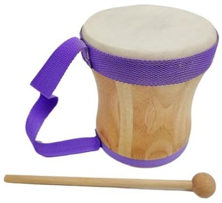Tambourin en Peau Naturelle avec Poignée Ergonomique - Instrument de Tambour à Main | Sonorité Authentique et Facile à Utiliser pour Musiciens et | Accessoire de Percussion Artistique