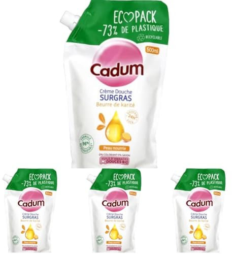 Cadum Surgras Crème de Douche Karité 500ml (Lot de 4)