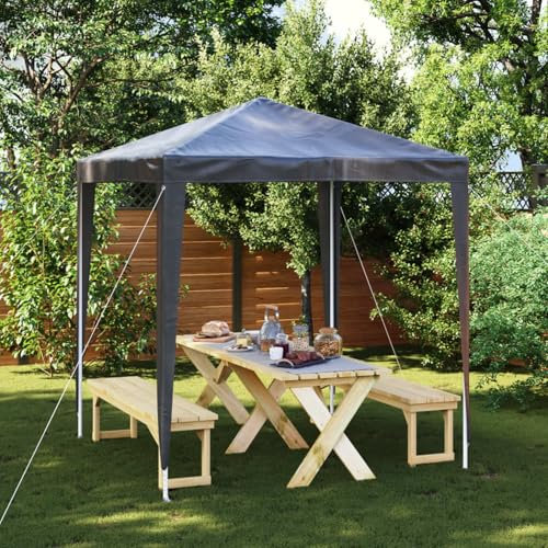 ShGaxin Profi-Partyzelt, Festzelt, Pavillion, Bierzelt, Garten Party Zelt, Gartenzelt, Grillpavillon, 2×2 m Anthrazit
