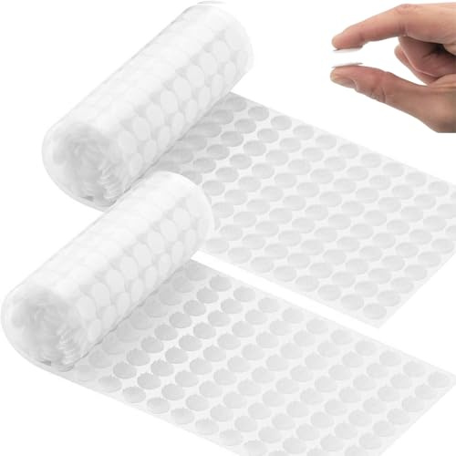 HDXH 1080 PCS Dots self adhesive,Diameter Sticky Back Dots Hook,Loop Self Adhesive Dots Tapes For Handmade DIY, party DIY etc,Perfect for posters, charts etc(White)