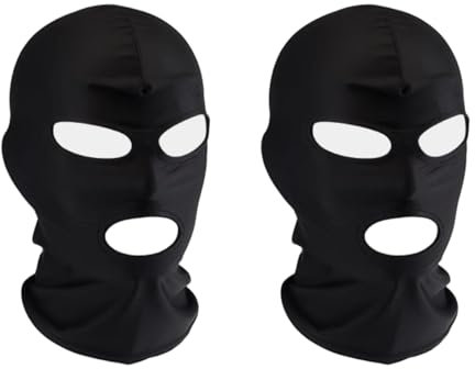 2 Pieces Breathable Elastic Black Face Mask,Cosplay Costume Hood Unisex Headgear For Halloween Party Costume Men Adult Women