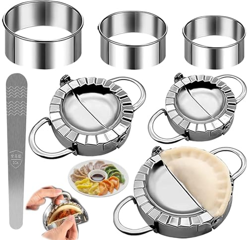 Ravioli formar, 7 stycken dumplings ravioliformer-set, degpåsformare, ravioli utstickare, för tillverkning av ravioli pirog