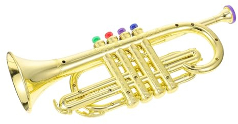 TOBBOMEY Tromba Giocattolo per Plastica Simulata Trombetta Colorata e Sicura Dettagliato per Esperienza Musicale Divertente e Realistica Giocattolo Educativo per Ragazzi e Ragazze