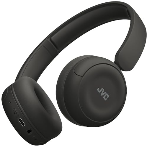 JVC Auriculares inalámbricos HA-S59W-B con batería de 50 Horas, Almohadillas Suaves, diseño Plegable, Bluetooth 5.3, multipunto, Ecualizador de Aplicaciones y micrófono, Color Negro Mate