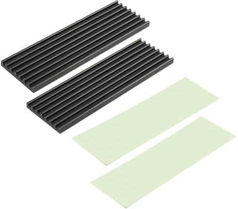 2pcs dissipateurs thermiques M2 SSD M.2 pour SSD 2280, dimensions en aluminium 22 x 70 x 3 mm, avec coussinet thermique, Heatsink compatible avec le refroidissement de processeur PCIE NVME 2280