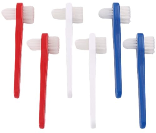 GETAJGHSD 6 Cepillos de Dientes Pequeños para Dentaduras Postizas, Cepillo de Doble Cabezal Cerdas Flexibles, Set Portátil de 6 Piezas, para Limpieza Bucal Diaria