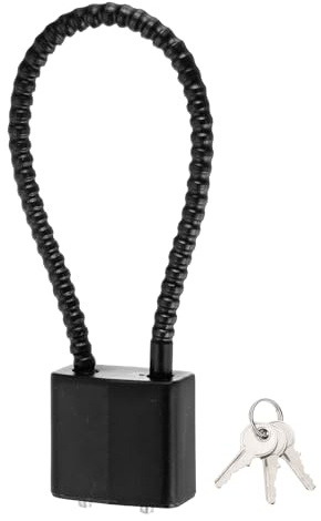 PATIKIL Cable Locks with Key Different, (20cm / 8 Inch, Black), Heavy Duty Viny-Coated Steel Security Wire Cable Lock for Bike/Helmet/Gate/Cabinet/Fence/Luggage/Tool Box