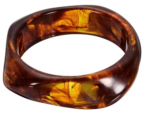 QUARKZMAN tjockt oregelbundet akrylharts armband för kvinnor manschett bred geometrisk stapelbar armband sköldpadda acetat armband armband armband uttalande smycken rött bärnsten