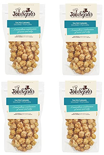 Joe & Seph's Salted Caramel Popcorn (4x70g) | 2 Star Great Taste Award, gourmet popcorn, air-popped, on the go snack, for a party, salted caramel