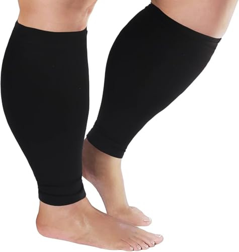 Plus Size Compression Sleeves Wide Calf for Women & Men 20-30 mmHg, 4XL