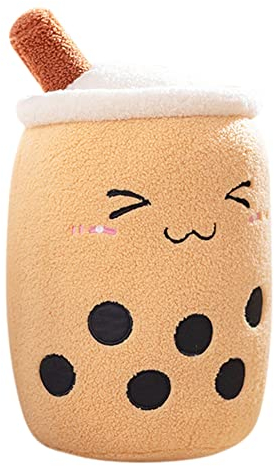 Bubble Tea Plüschtier,Boba Milchtee Plushie Plush Toy,35cm Kuscheltier Plüschpuppen Umarmungs Kissen Softpuppe Teetasse Kissen Kinderspielzeug Gefüllte Plüsch Spielzeug Geschenk für Mädchen Kinder