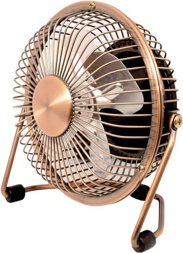 Prem-i-air Mini ventilateur de bureau USB réglable de 10,2 cm avec support, rotation à 360 degrés et fonctionnement silencieux pour une utilisation dans les maisons, les bureaux, les ordinateurs