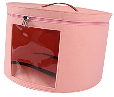 Colcolo Caja de Almacenamiento de Sombreros Caja de Sombreros de Gran Capacidad para Mujeres Hombres Sombreros de ala Redonda portátil Organizador Cajas de, Rosa Grande