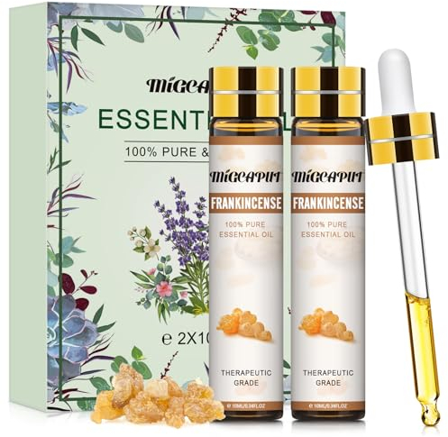 Migcaput Weihrauchöl Ätherische Öle(2X10 ml), Duftöl für Diffuser,100% Naturrein Reine, Ätherische Öle für Diffuser Aromatherapie,Duftlampe, Luftbefeuchter, Kerzen