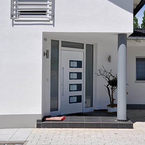 Homgoday Porta Ingresso Bianca 100x210 cm in Alluminio e PVC, Mobili per Interno Esterno Casa Soggiorno