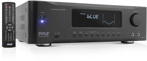 Pyle 5.2-Channel Hi-Fi Bluetooth Stereo Amplifier - 1000 Watt AV Home Speaker Subwoofer Sound Receiver w/ Radio, USB, RCA, HDMI, MIC IN, Wireless Streaming, Supports 4K UHD TV, 3D, Blu-Ray