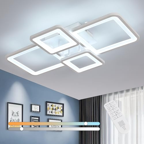 Comely Plafon LED Techo Moderna, 54W Lámpara de Techo Regulable Blanco