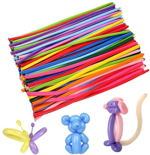 Modelierluftballon 100 Stück,260Q Magic Modellierballons,Luftballons Lang zum formen,Tierballons,Modellierung Ballons Für Jubiläen Party Geburtstag Veranstaltungen Dekoration