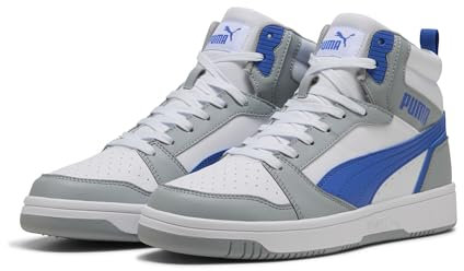 PUMA Rebound V6, Unisex Sneaker, COOL MID Gray-Vivid Blue-PUMA White,