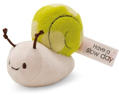 NICI Doudou Escargot 12cm avec Message « Have a Slow Day - Vert - Peluche Douce, Adorable pour câliner et Jouer, pour Enfants et Adultes, Une Excellente idée Cadeau | 61638