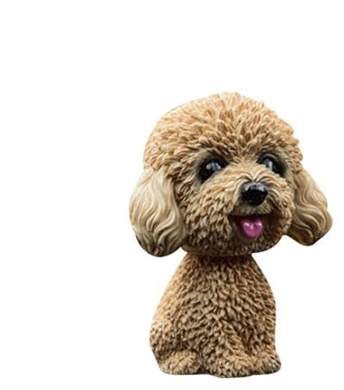 Gacqpli Testa oscillante per auto – Figura di cane agitante, decorazione per cruscotto del cucciolo in resina, ad alta emulazione