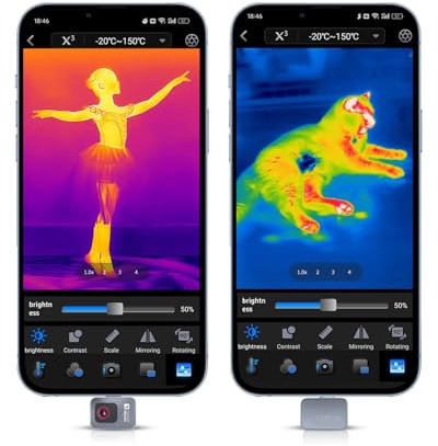 Thermal Master P2 Caméra thermique pour Android Caméra infrarouge Super Résolution IR (X³) 512 x 384, pour inspection de la maison -20 à 600 ℃ Zoom 15 x, Ne convient pas aux iPhone 15/16