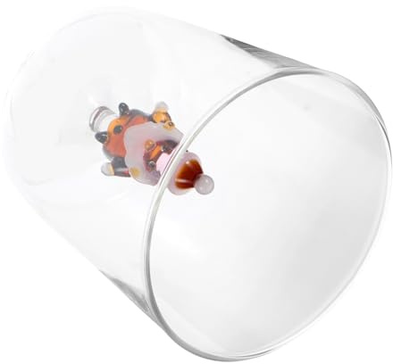 BEBEMOKO Taza de Vidrio con Diseño Navideño de Papá Noel Resistente al Calor para Bebidas Calientes y Frías Taza de Leche y Café Temática de Navidad para Hogar y Oficina