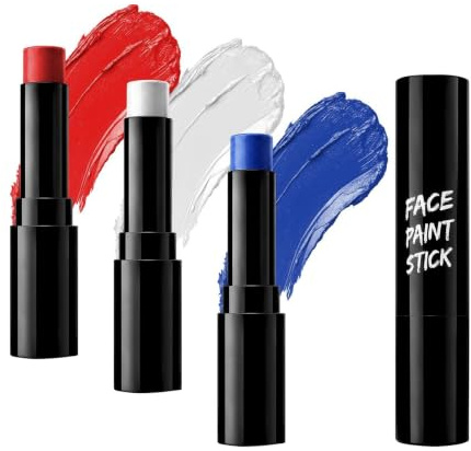 Sports Face Paint Crayon - Waterproof Face Coloring Stick, 3g Smudge Resistant Fan Makeup Tool for Stadium Events Football Matches Parties School Spirit Games Cheer Support Use